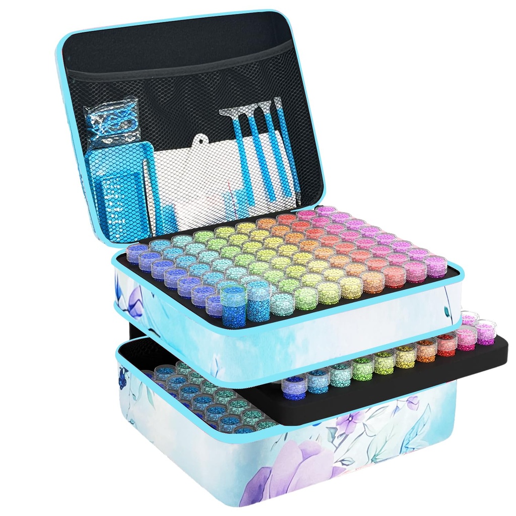 LIRUNQIU Diamond Painting Storage Containers, 240 Slots Diamond Art Accessories and Tools Kit