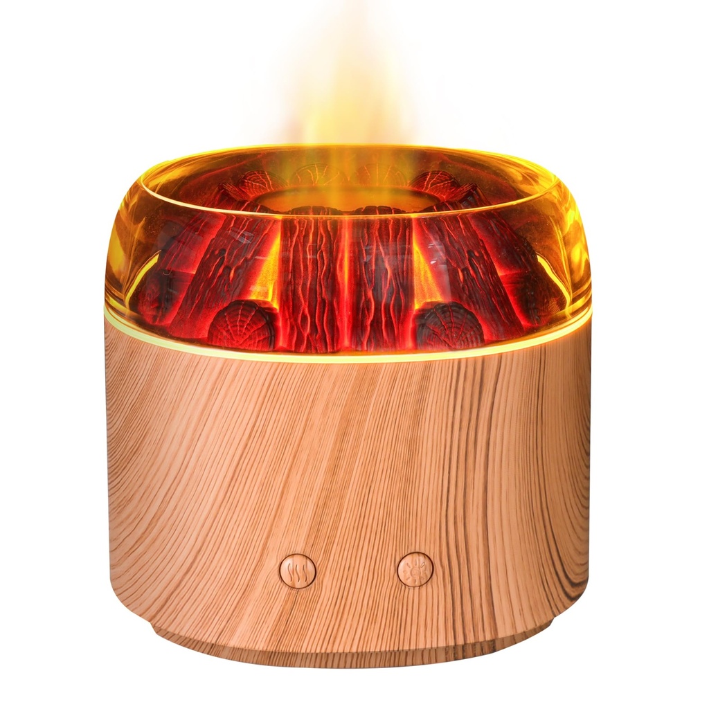Charcoal Flame Aromatherapy Essential Oil Diffuser 160ml, Ultrasonic Flame Aroma Diffuser,