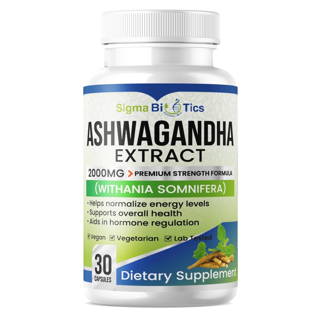 Ashwagandha Extract Capsules - Premium Strength 2000mg One a Day Formula - Supports Energy,