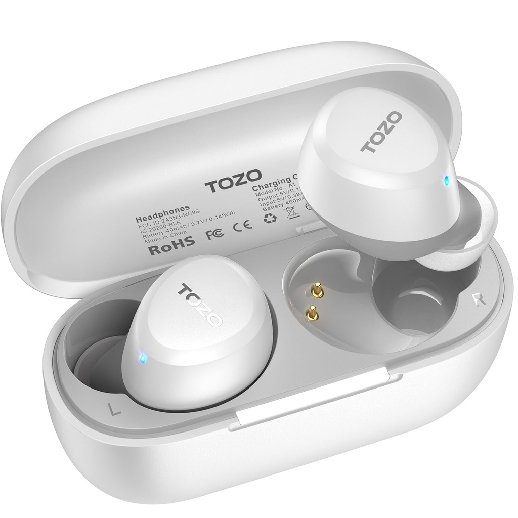 TOZO A1 Wireless Earbuds, Bluetooth 5.3 Earphones, Support APP EQ Setting, 32H Long Playtim