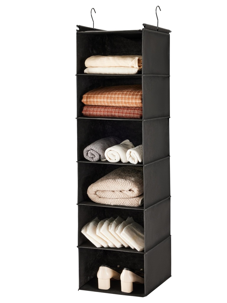 MAX Houser 6-Tier Hanging Shelf, Closet Organizer, Hanging Shelf with 2 Sturdy Hooks for Storage