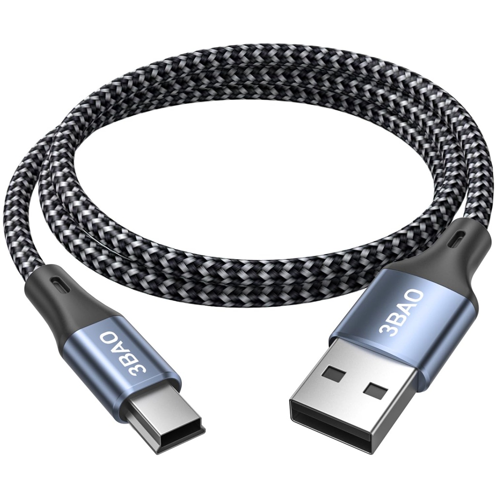 3BAO Mini USB Cable 2M, USB 2.0 Type A to Mini B Cable Support Data Sync and Charging, Mini
