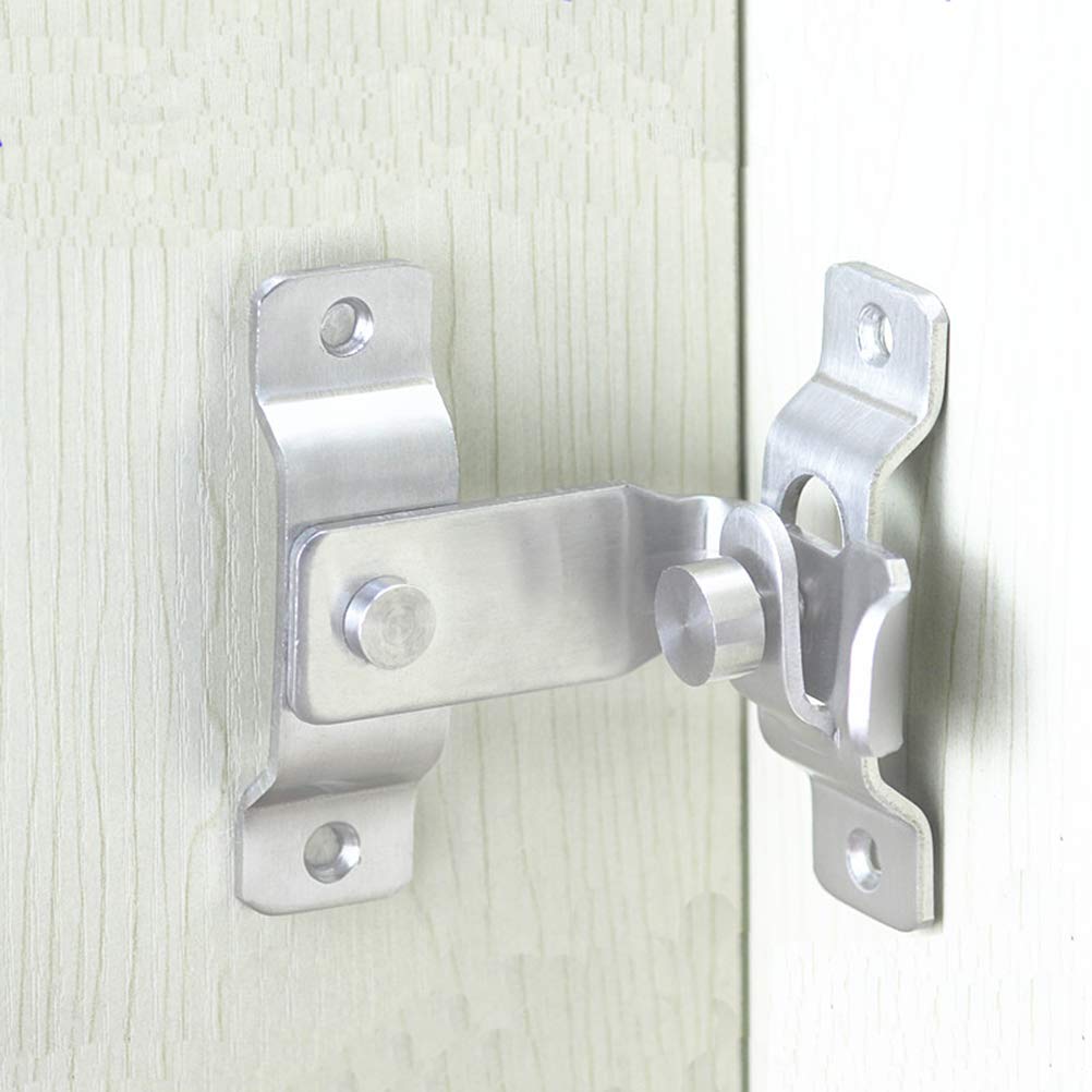 WANLIAN Stainless Steel 90 Degrees Right Angle Lock Sliding Door Lock Security Lock Pin has