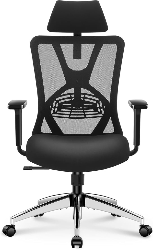 Ticova Ergonomic Office Chair - High Back Desk Chair with Adjustable Lumbar Support, Headres