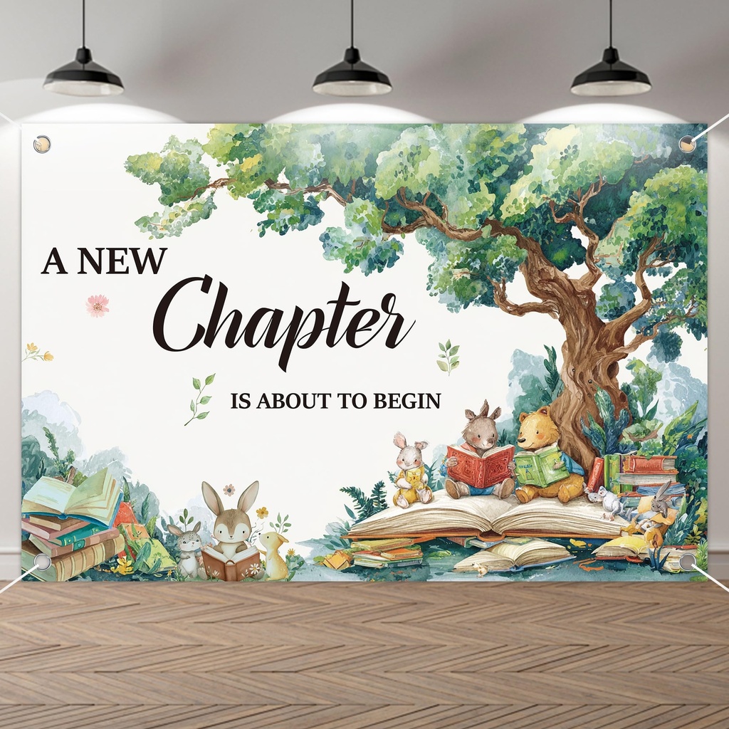 Baby Shower Decorations Banner Storybook - A New Chapter Is About To Begin Baby Shower Deco