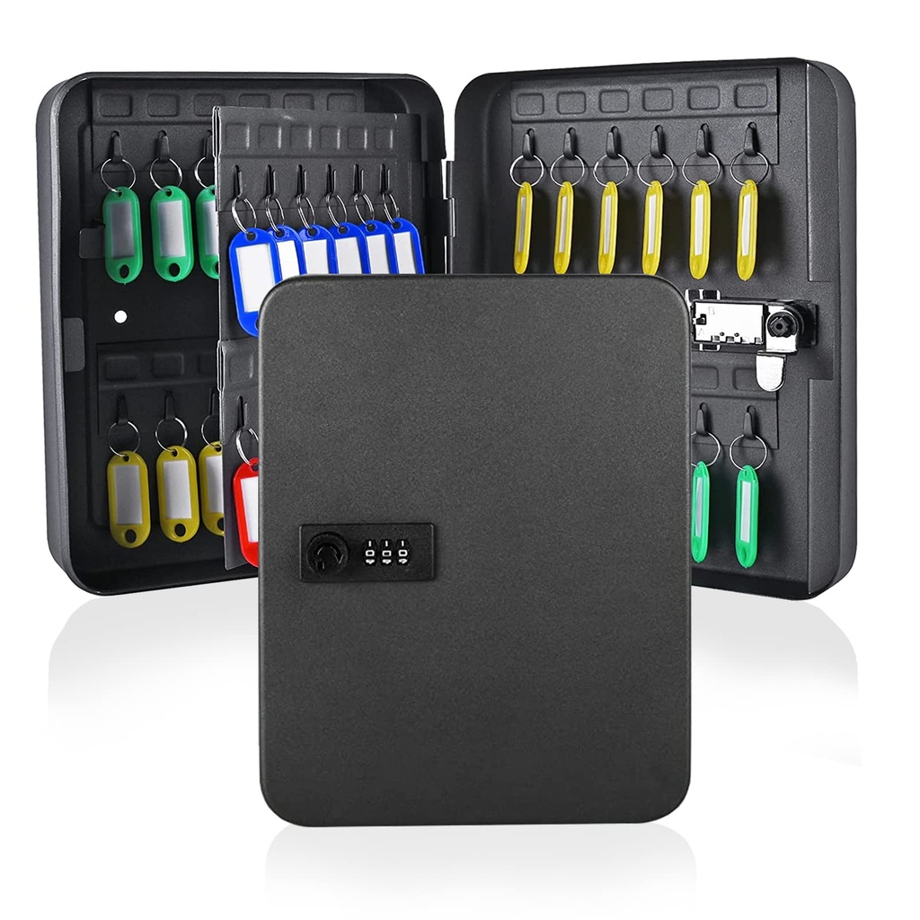Qulable Combination Key Safe - Wall Mounted Key Box 48-key Steel Key Cabinet - Key Lock Box
