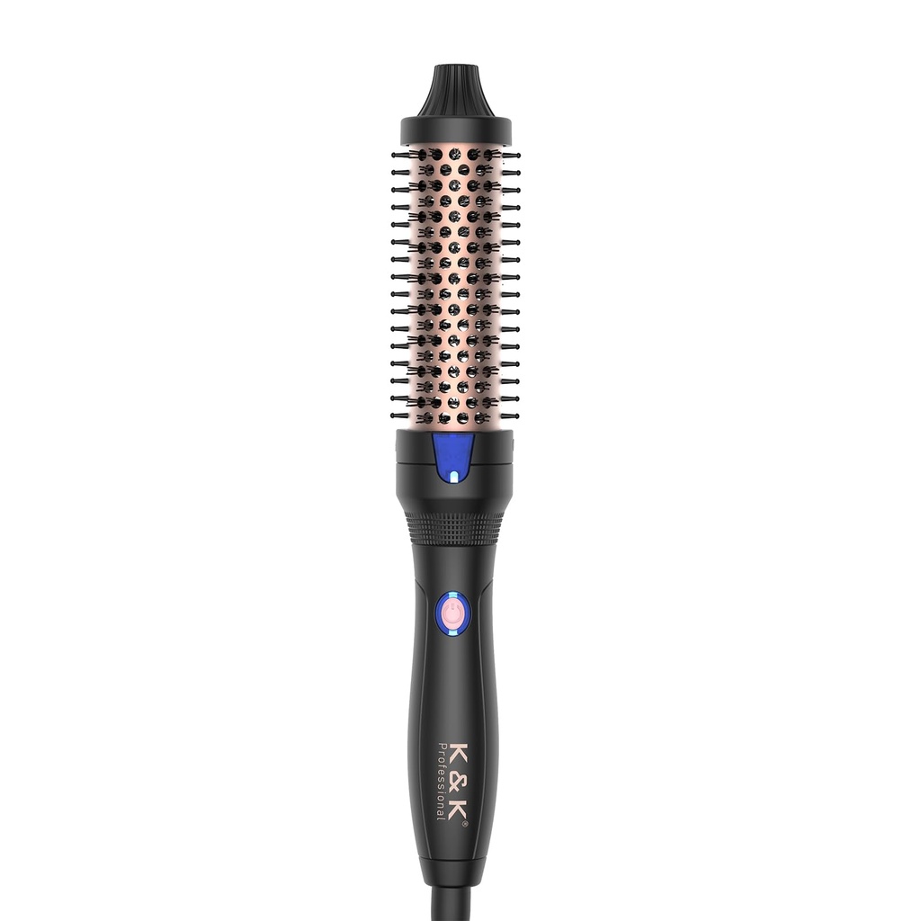 K&K Thermal Brush Keratin Protect Heated Barrel Hot Hair Brush Ionic Smooth Shine Volumize