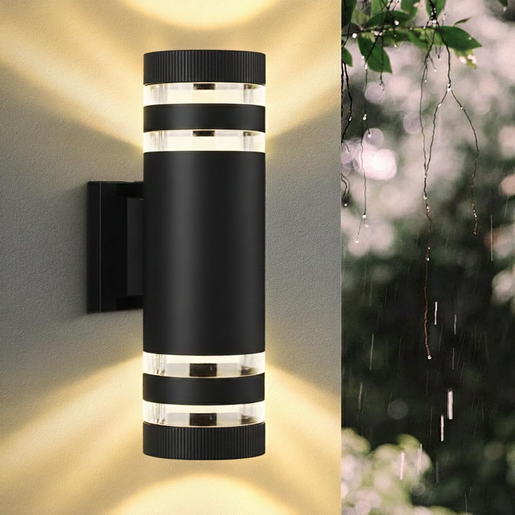 CHENBEN Outdoor Wall Lights Mains Powered IP44 Front Door Lights,Modern Round Outside Wall