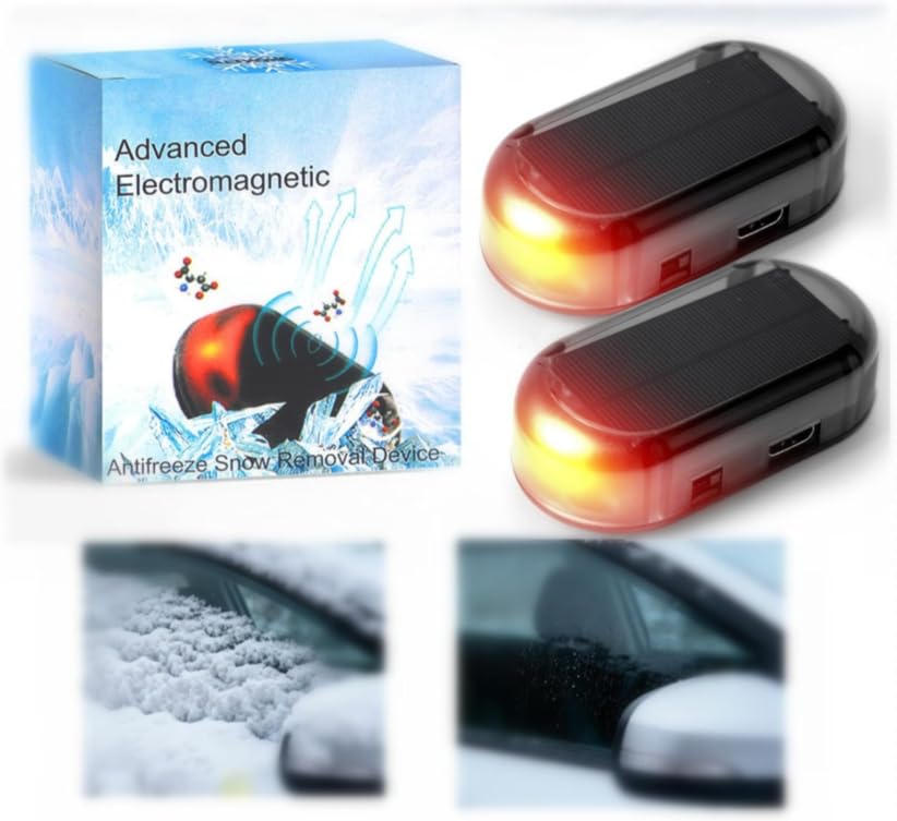 lunule 2PCS Electromagnetic Car Deicer Solar Car Defroster Electromagnetic Antifreeze Snow