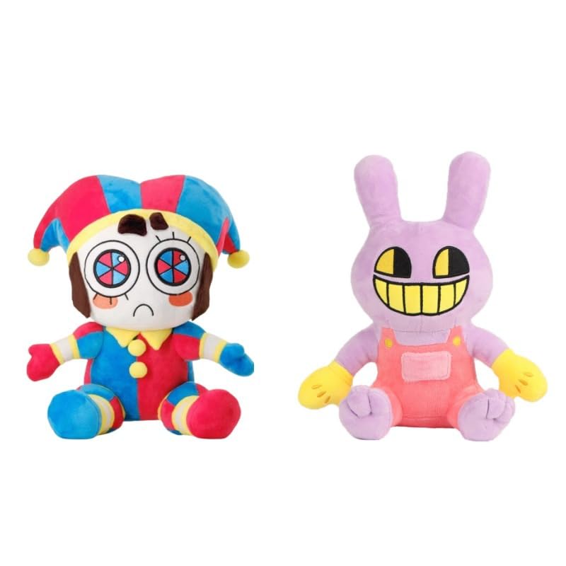2PCS Amazing Circus Plush,Pomni and jax plush Toy for Gift Plushie Stuffed Animals Doll Toys