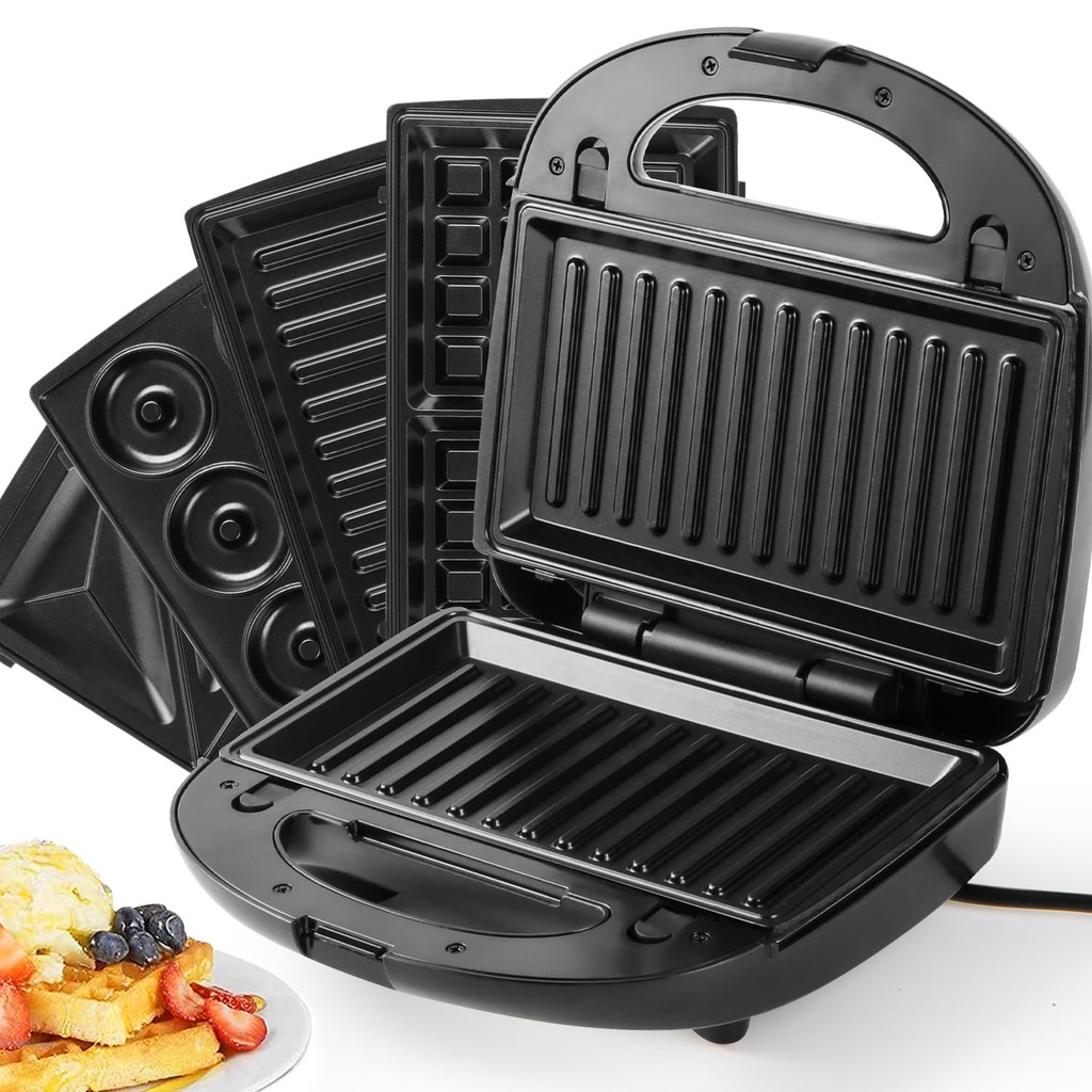 SUPERLEX Sandwich Panini Grill Press 4-in-1 Set, Toastie Machine with Removable Grill