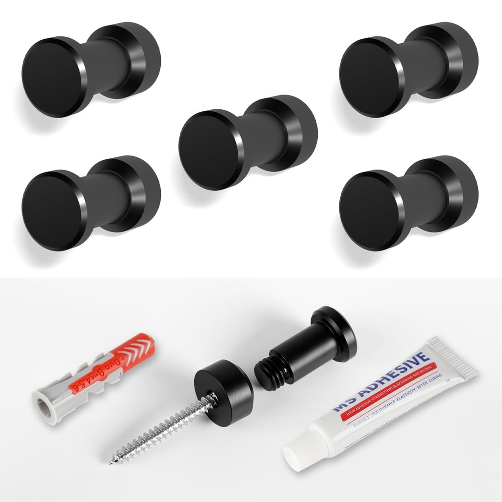 HAUSIST Towel Robe Hooks for Bathroom Wall - CNC Stainless Steel Round Utility Coat Rack Hat