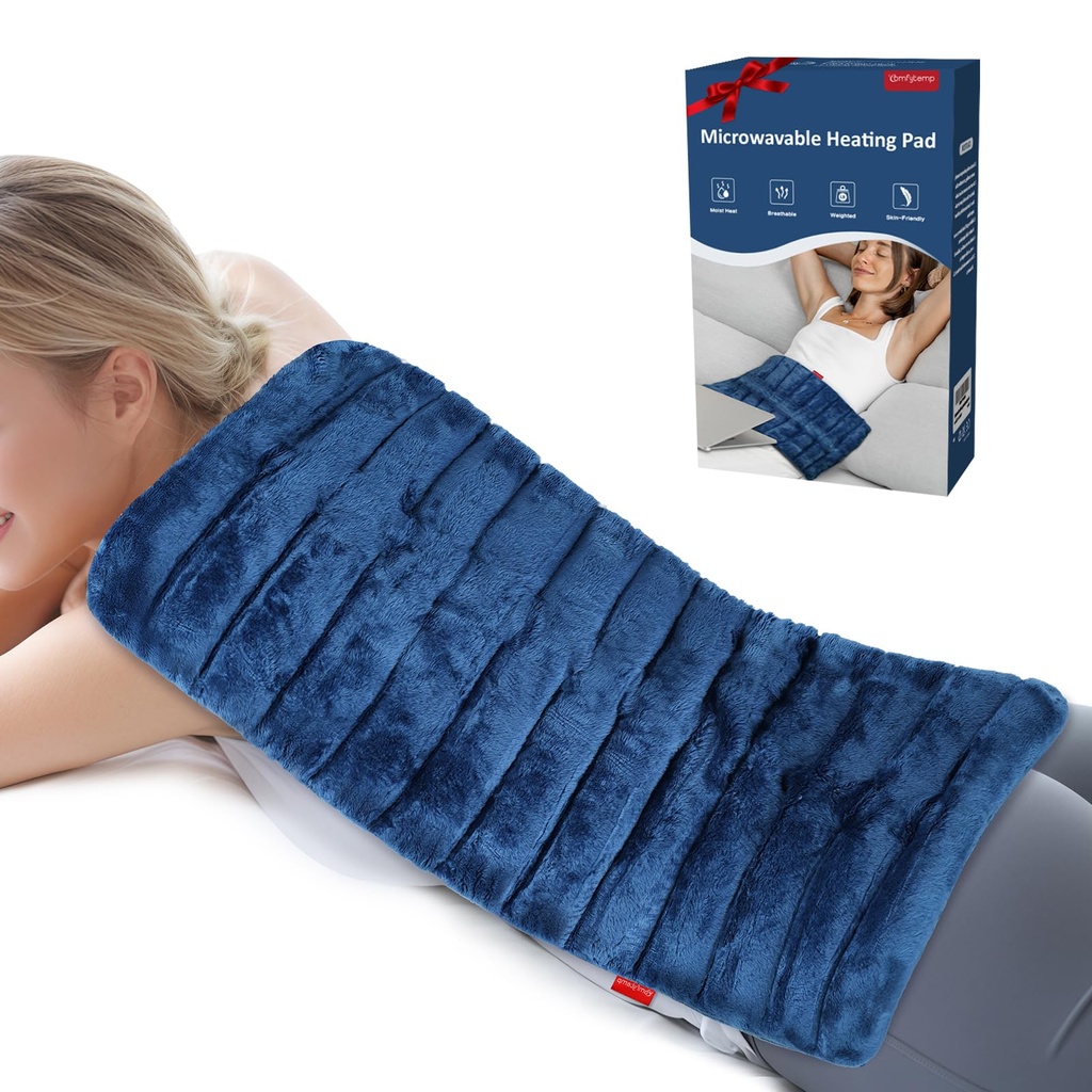 Comfytemp XXL Microwavable Wheat Bag with Larger Coverage 28x55cm, 3.6lb Weighted Heating Pad