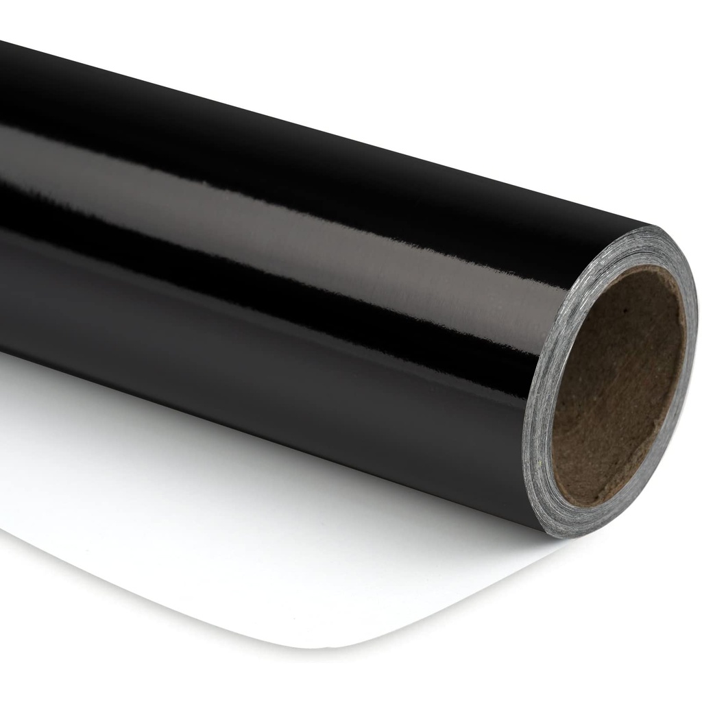 RUSPEPA Black Metallic Wrapping Paper - 44.5 cm X 10 m - Solid Color Paper Perfect for Wedd
