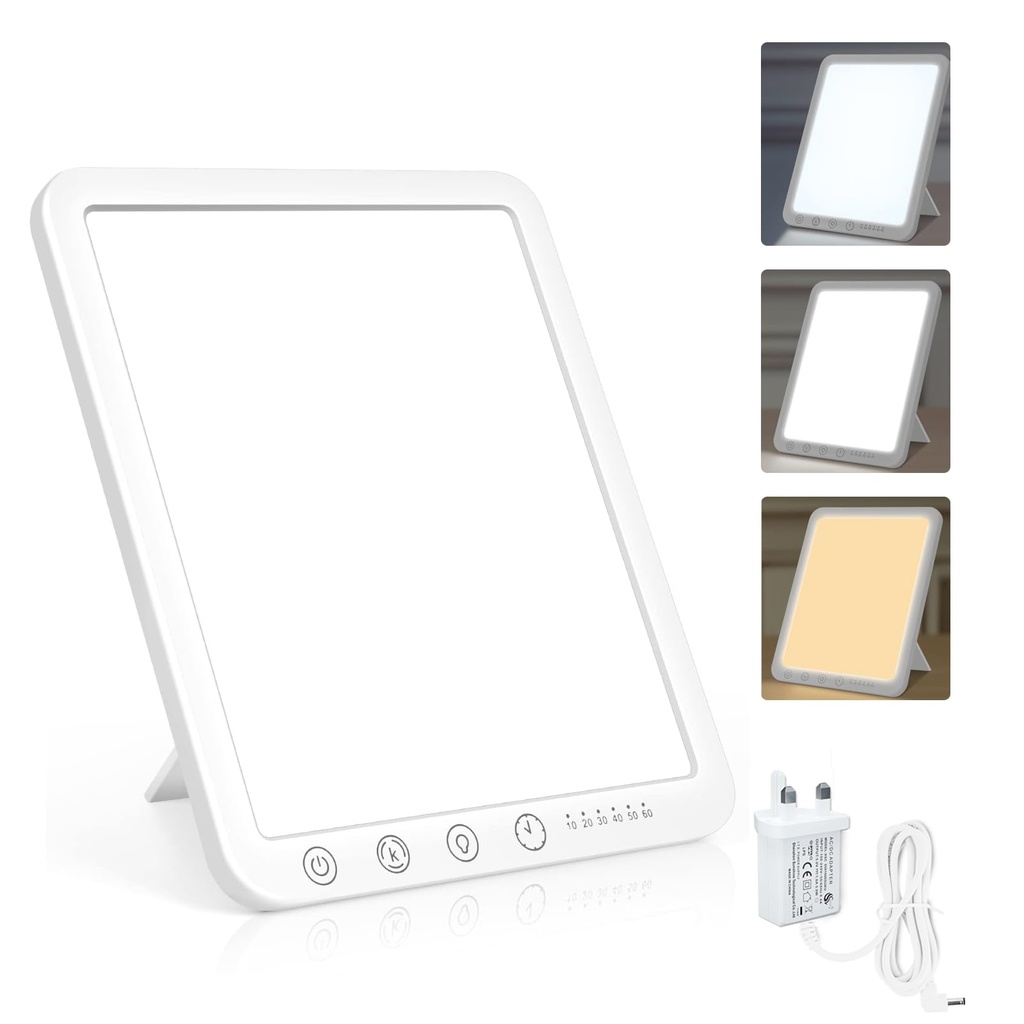 SAD Lamp - 15000 Lux Light Therapy with 3 Color Temperature, 6 Timer, Memory Function, Touch