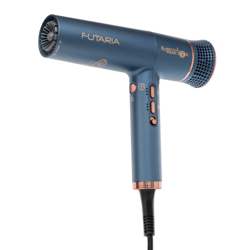 Electric Head Jog Futaria Hair Dryer. Lightweight Hairdryer with 2 Nozzles & Diffuser