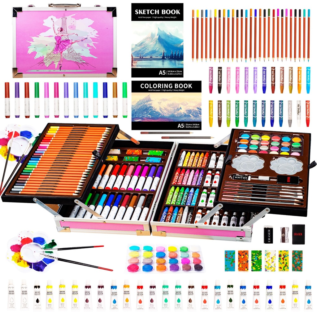 KINSPORY 139 PCS Art Set for Kids, Deluxe Painting Drawing Art Supplies Case Gift for Teens