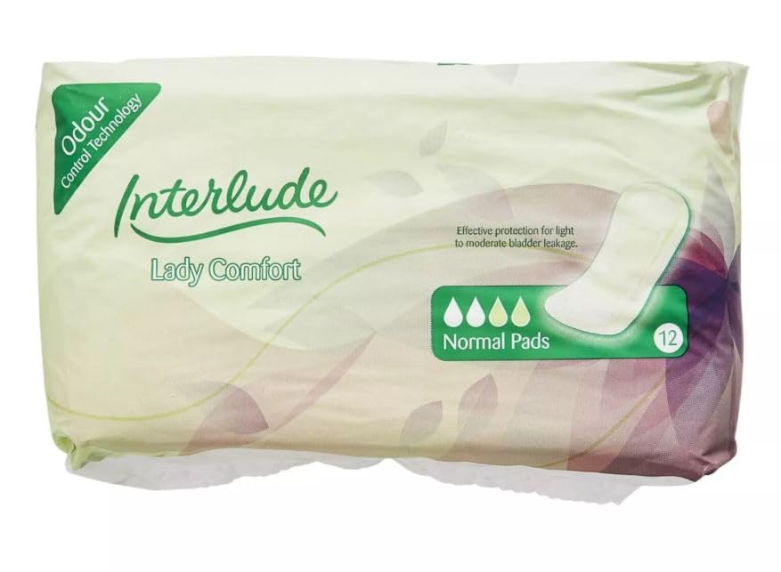 Lady Comfort Incontinence Pads Normal | 1 x 12 | Sanitary Towels | Long Lasting | Highly Ab