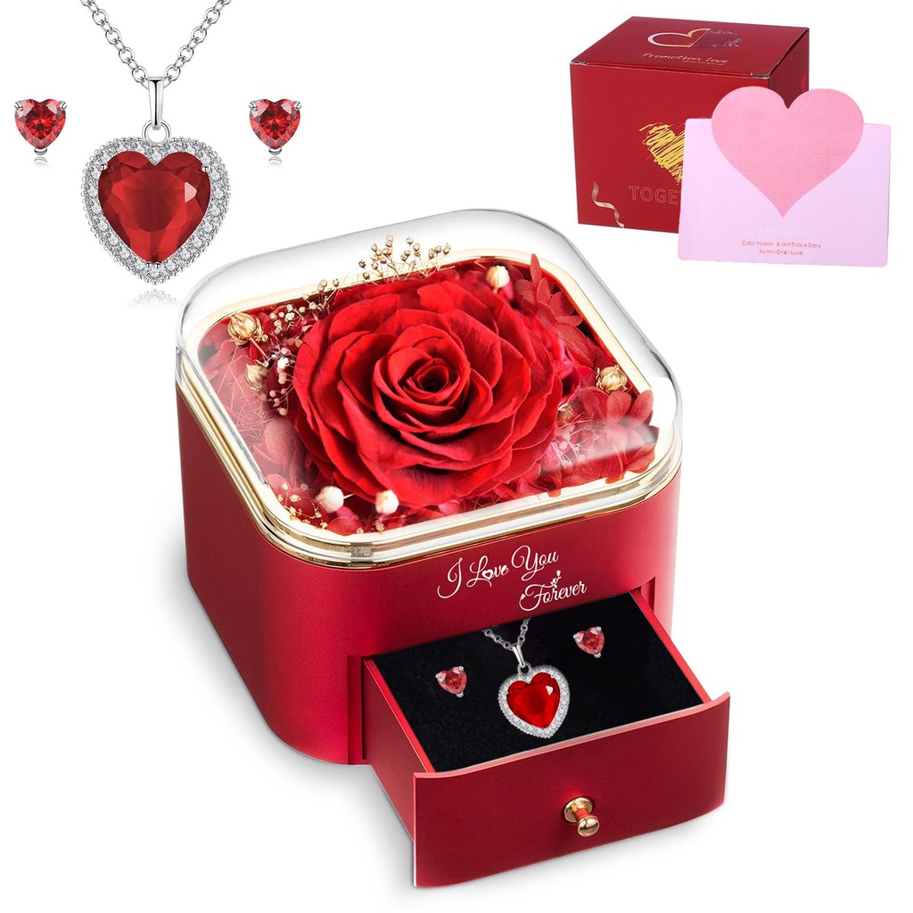 MARUKO Preserved Roses Gift Box. gift. Eternal Rose Gift for Her (Red)