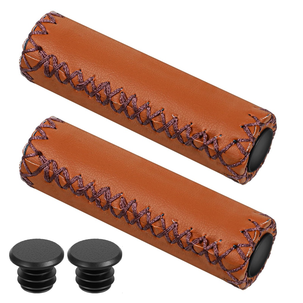 Bike Handlebar Grips, Soft Synthetic Leather Handlebar Cover Grips, Bicycle Grip Fits Most