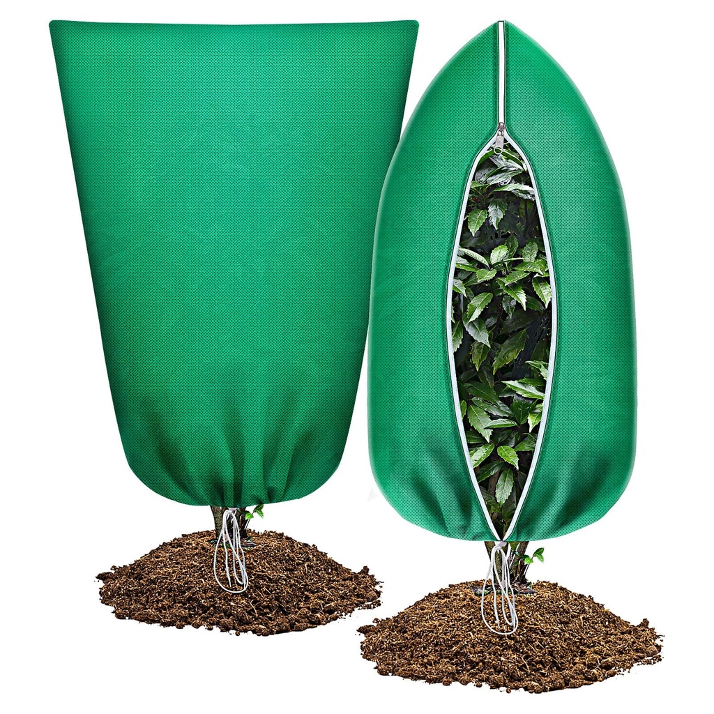 Abimars Garden Fleece Bags for Plants, 2 Pack 1.6 x 2m 80gsm Green Horticultural Fleece