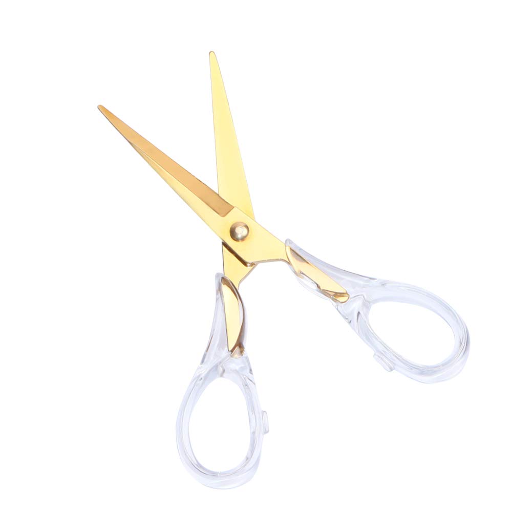 MultiBey Scissors Straight Acrylic Gold Stainless Steel Multipurpose Craft Scissors 6.5 Inch