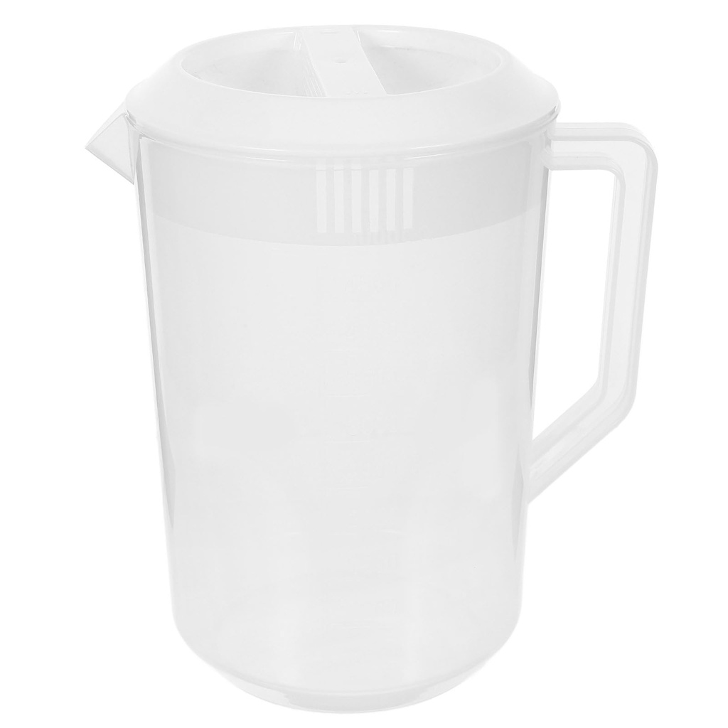 DOITOOL 5 Litre Measuring Jug with Lid and Scale Heat Resistant White Plastic Cold Water Pi