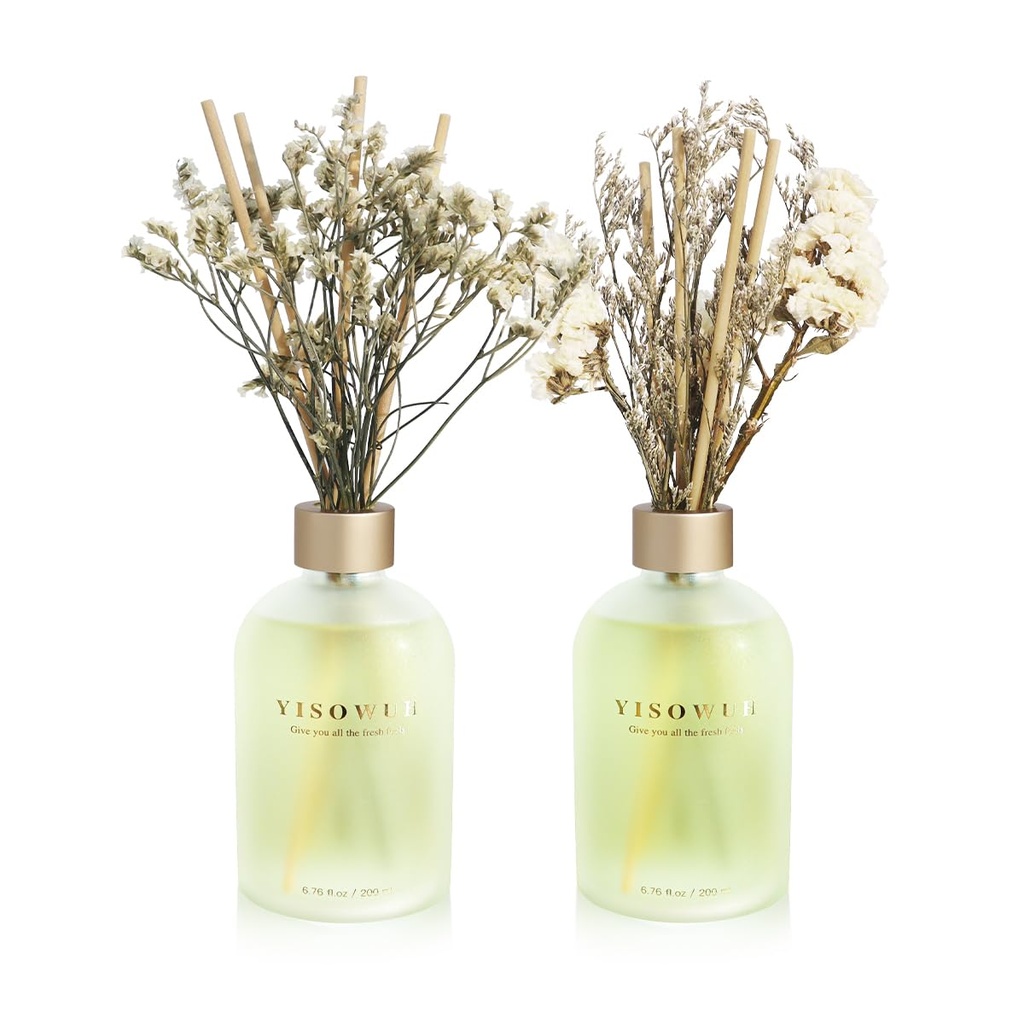 YISOWUH Reed Diffuser - Jasmine Lily&Osmanthus 6.76 ozÂ´?Ãª200mlÂ´?Ã« 2 Packs Flower Essenti