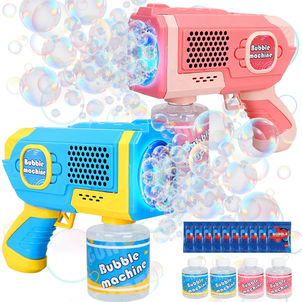 Beria Toys for 3-8 Year Old Kids: 2 PCS Bubble Gun for Kids Bubble Machine with Liquid Party