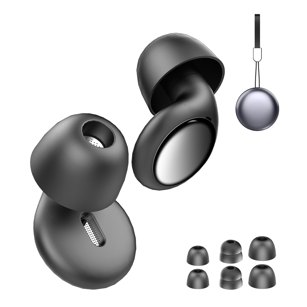 VKROBAG Ear Plugs, Comfortable Reusable Noise-Cancelling Earplugs for Sleep, Silicone Earpl