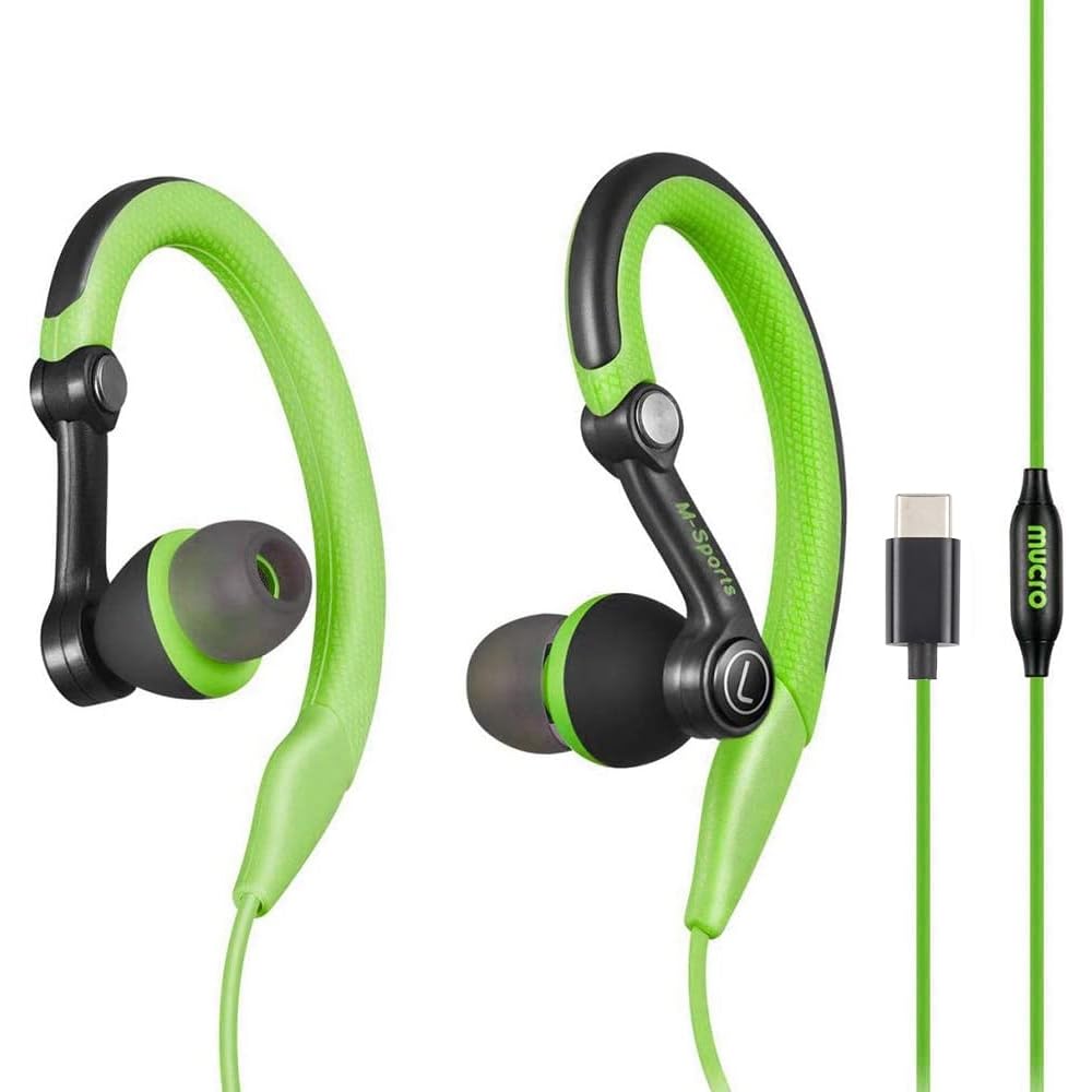 mucro Ã£Â€Âwired headphonesÃ£Â€ÂType-C Ã£Â€Â‘ Plug in-Ear Sport Earhook Earbuds Over Ear W