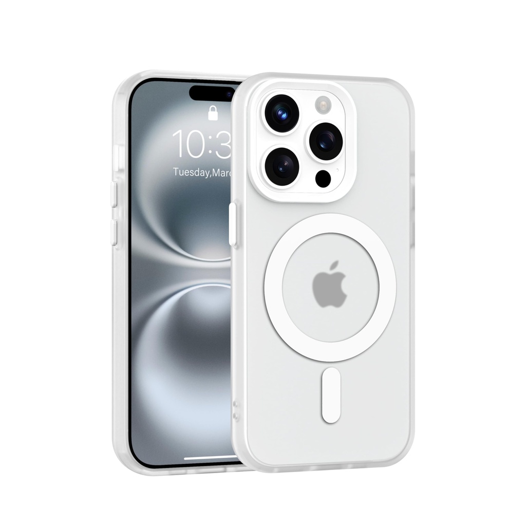 ZKTUYU Magnetic Case for iPhone 14 Pro 6.1 Inch, Anti-Fingerprint, Slim Frosted Translucent