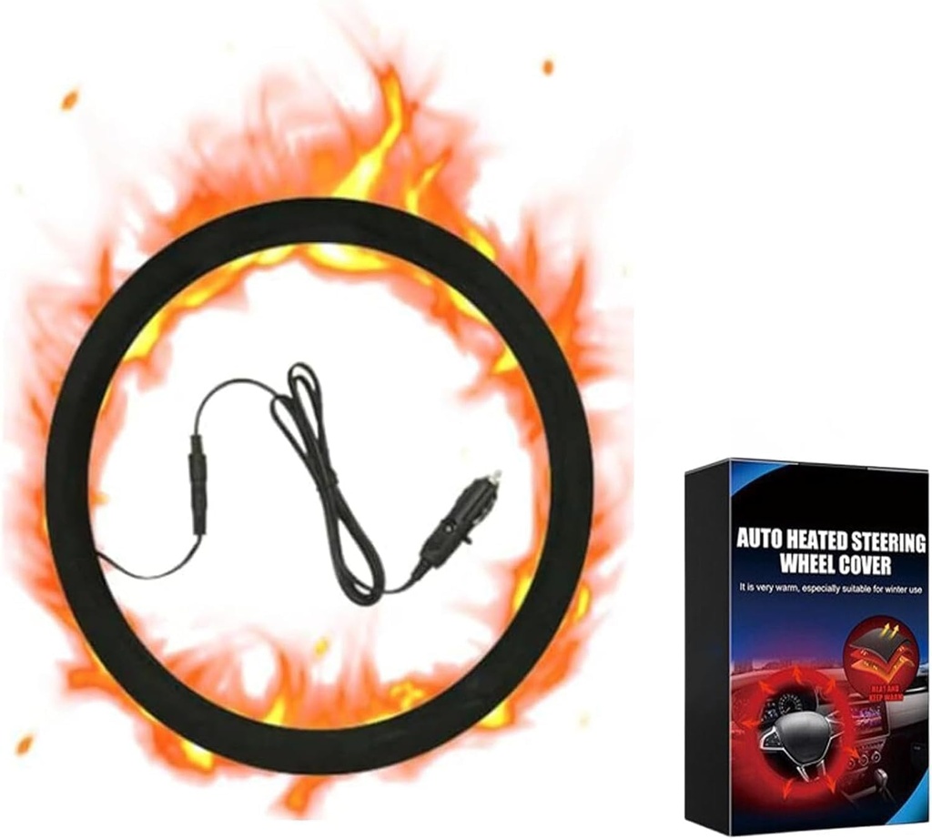 Heated Steering Wheel Cover,15" 12V Steering Wheel Warmer Heated Steering Wheel Protector C