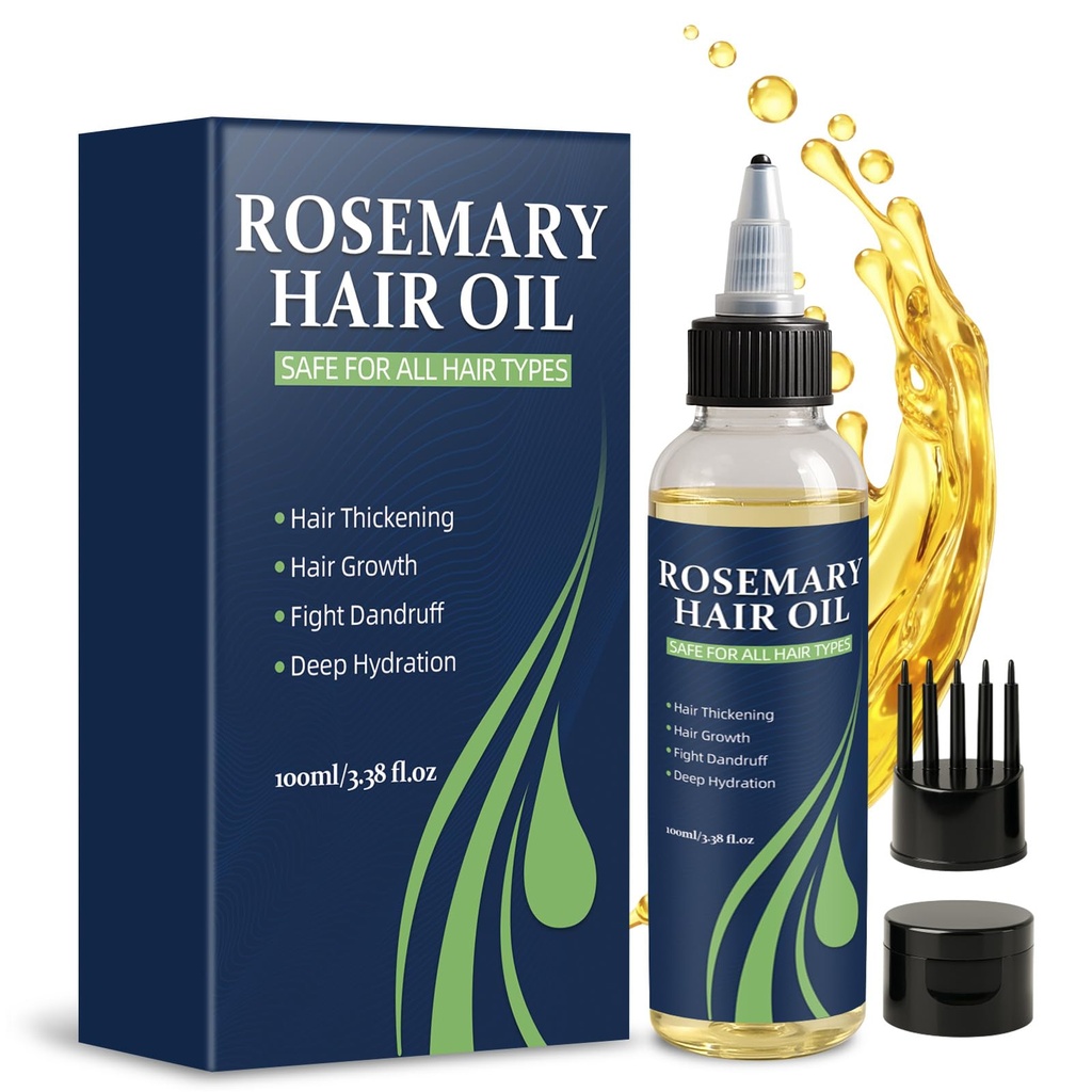 Organic Rosemary Oil, Rosemary Oil for Hair Growth with Macadamia and Sea Buckthorn, Strengt