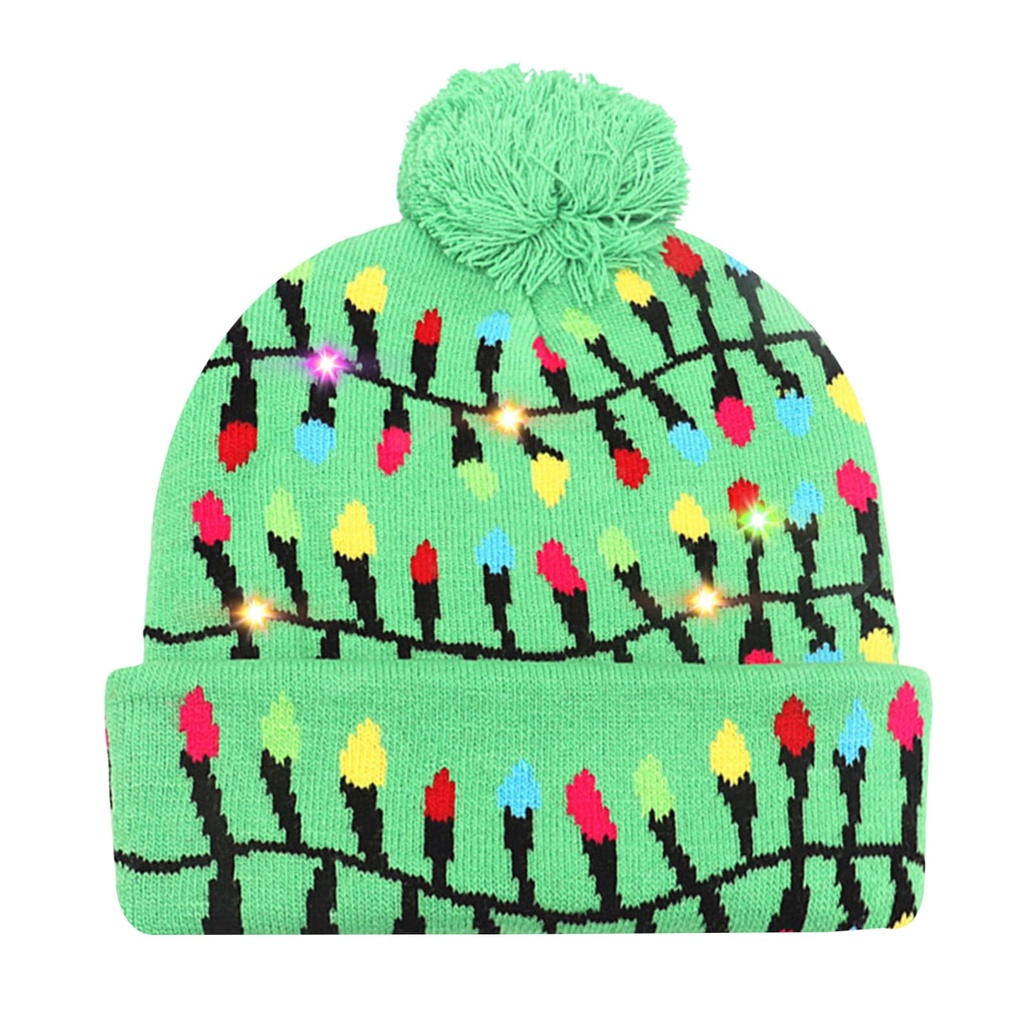Colexy LED Christmas Hat LED Lights Knitted Hat Christmas Beanie Cap Warm Novelty Xmas Hats