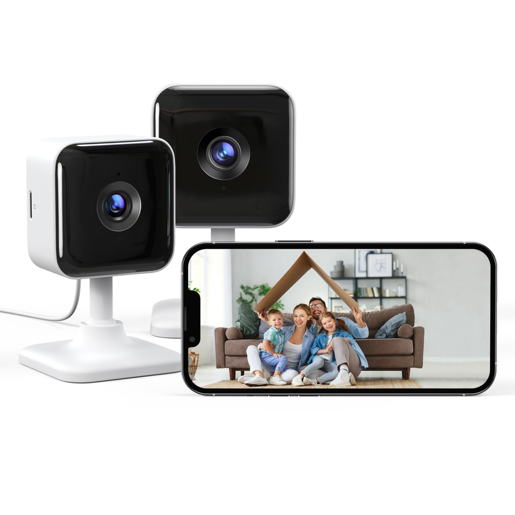 GNCC Indoor Camera 2K Security Camera 2 Packs CCTV Camera House Security, Home Security Cam,