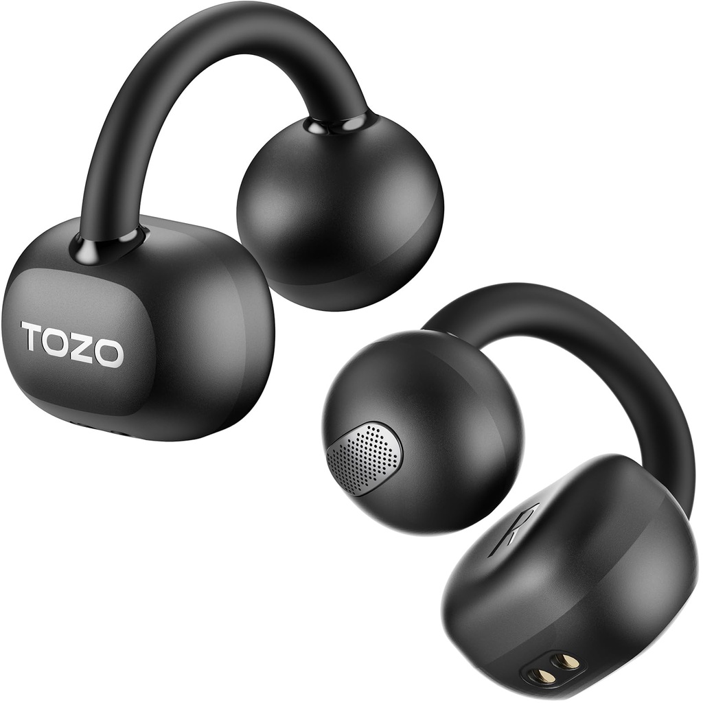 TOZO OpenEarRing Open Ear Headphones, Clip On Earphones, Lightweight Comfort, Wireless Open