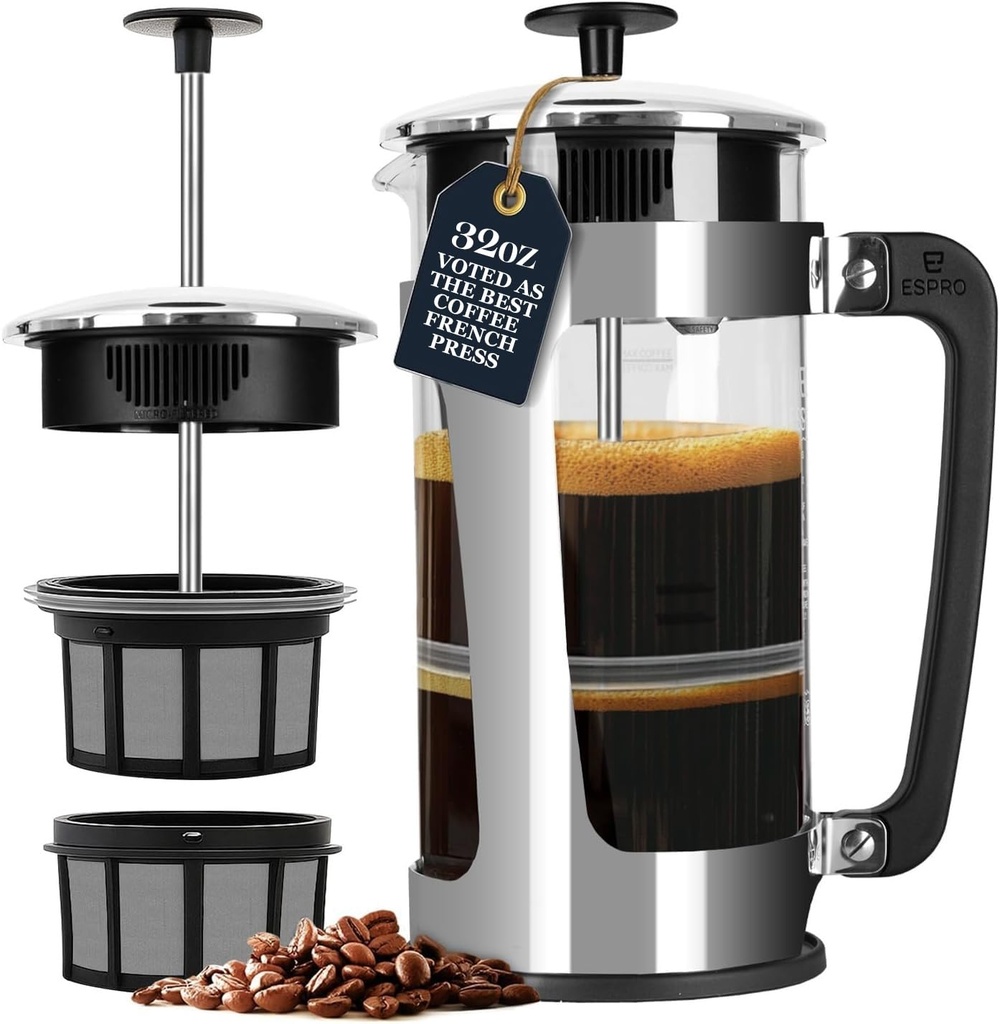 ESPRO - P5 Cafetiere 4 Cup French Press Coffee Maker Patented Double Micro-filter