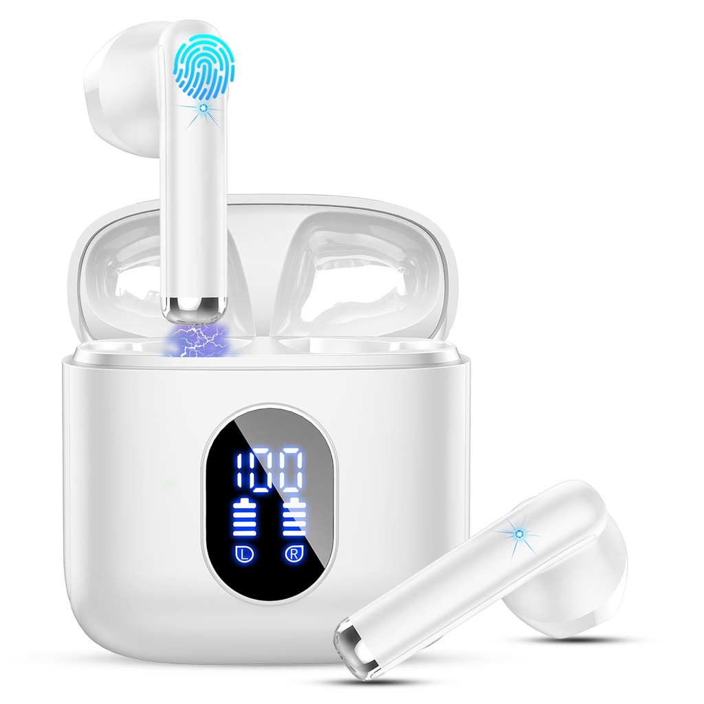 Wireless Earbuds, Bluetooth 5.4 Headphones 2026 Wireless Headphones with Deep Bass