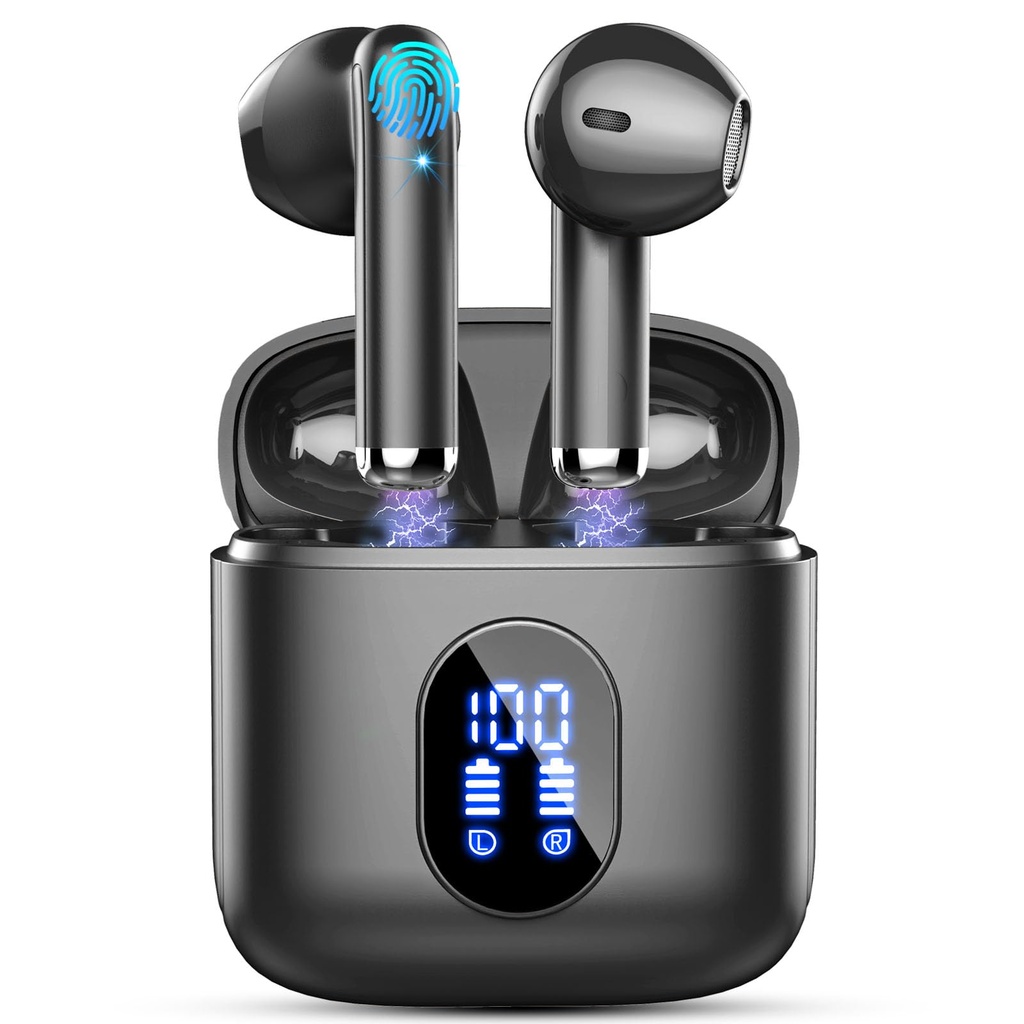 Wireless Earbuds, Bluetooth 5.4 Headphones New Mini Wireless Headphones with Deep Bass