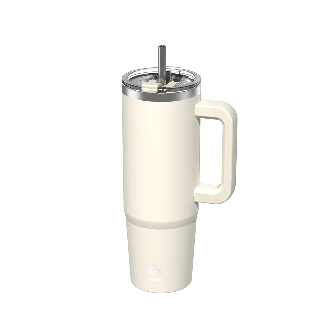 BIGRD Leak Proof Coffee Cup Travel Mug with Handle and Straw 890ml