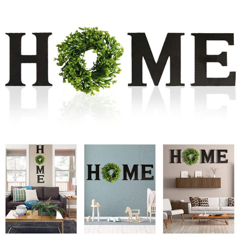 Rustic Wooden Family Wall Sign - Large Letters with Wreath, Farmhouse Style, Hanging Sign f