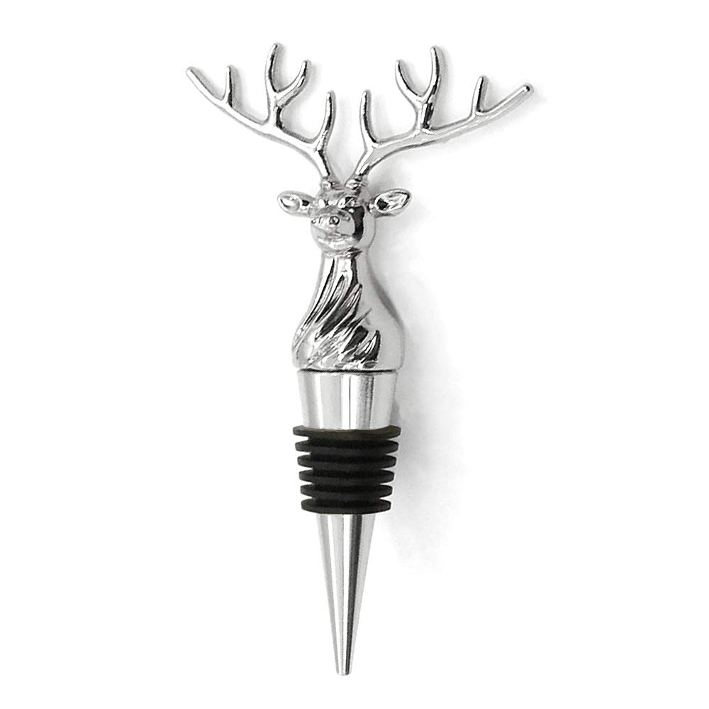 Stag Head Bottle Stopper - Reusable Stopper Saver for Bottles, Novelty Cork Stopper Keeper