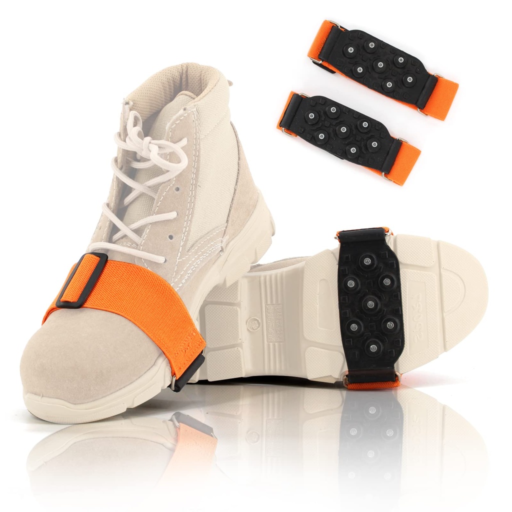 byhsports Ice Snow Grips with Tungsten nails, Crampons Ice Cleats Traction, Anti Slip Winte