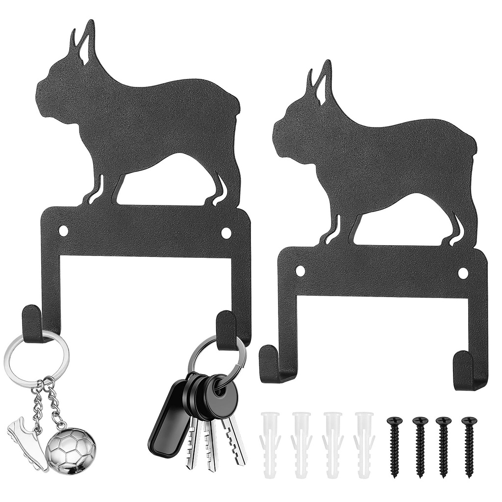 2 Pcs Key Holder for Wall, Key Hooks Wall Mounted, Key Racks Key Hangers, Black Wall Mounte