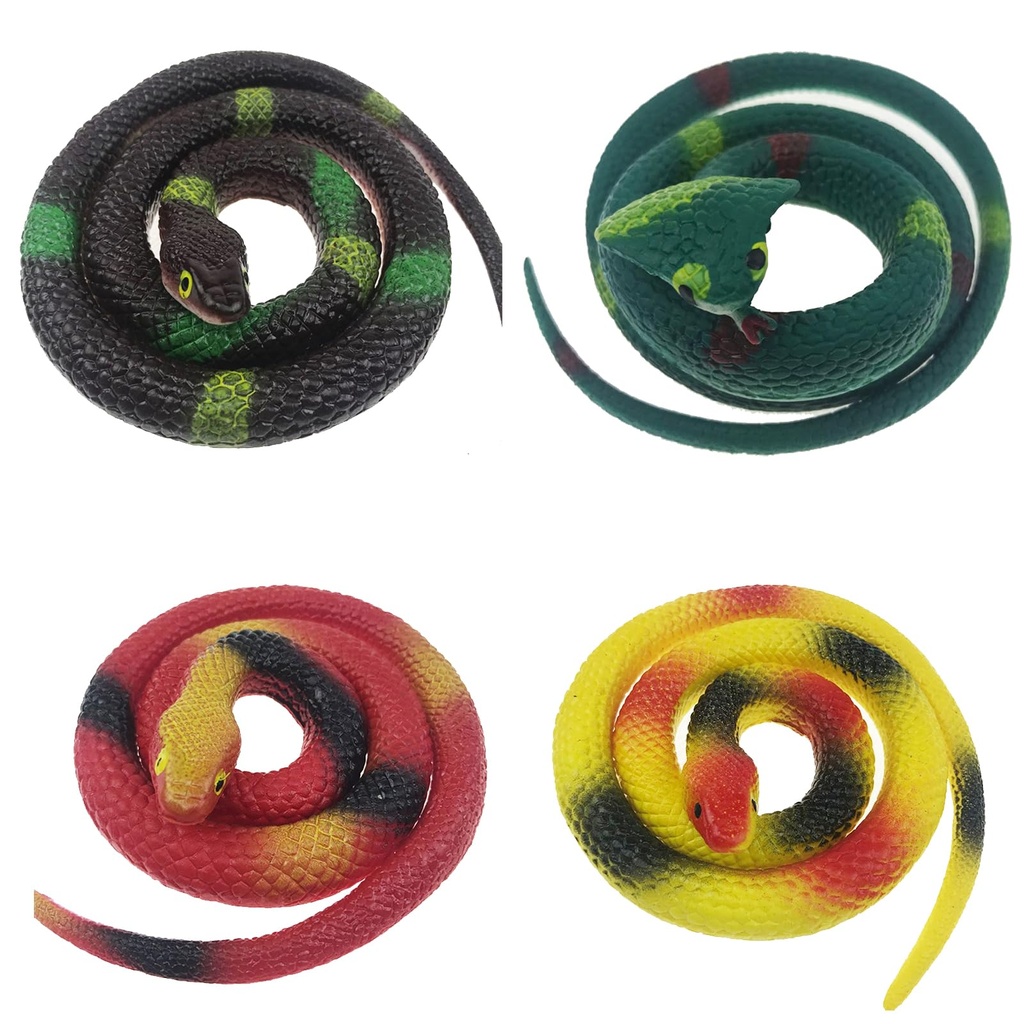 Realistic Snakes Model Toy,Fake Rubber Snakes,Snakes Prank Gift Set,Multicolor Fake Snake P