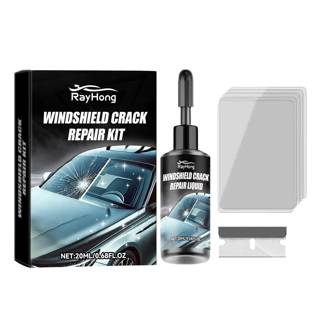 HRUIKI 2025 New Glass Cracks Gone Repair Kit,Windshield Crack Repair Kit, Premium Windshiel
