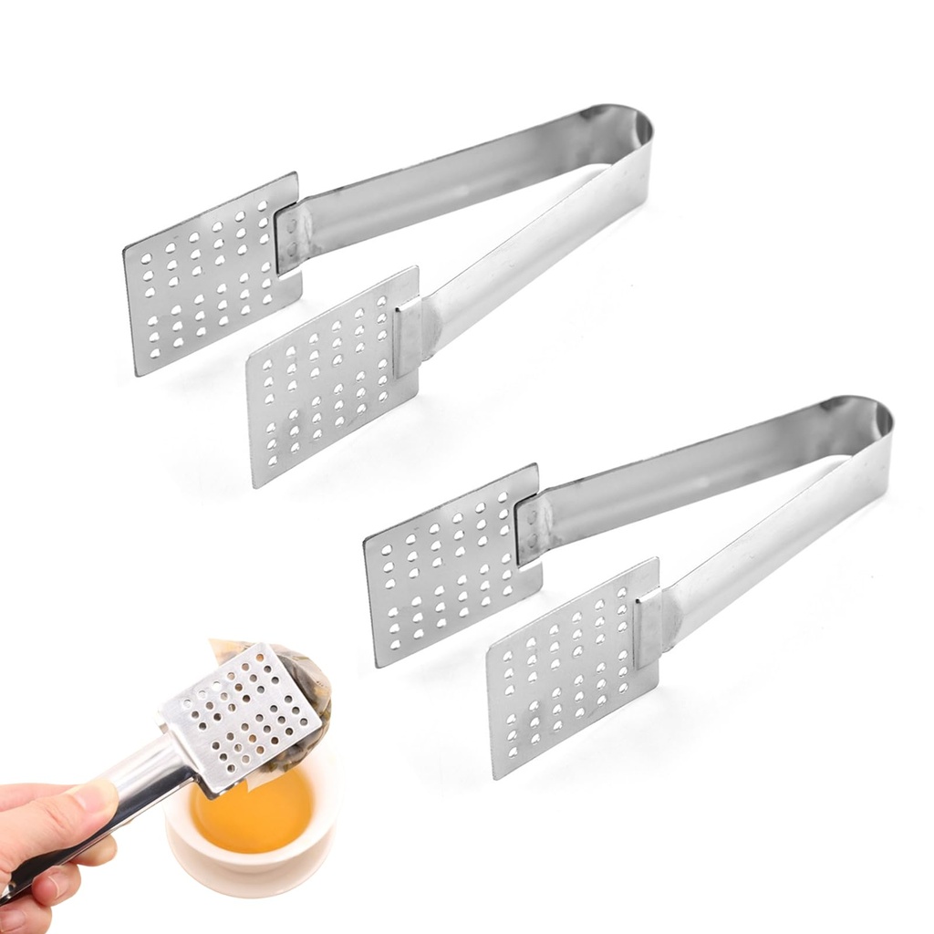 2 Pcs Tea Bag Squeezer Professional Stainless Steel Teabag Squeezer Tool for Gripping Bags,