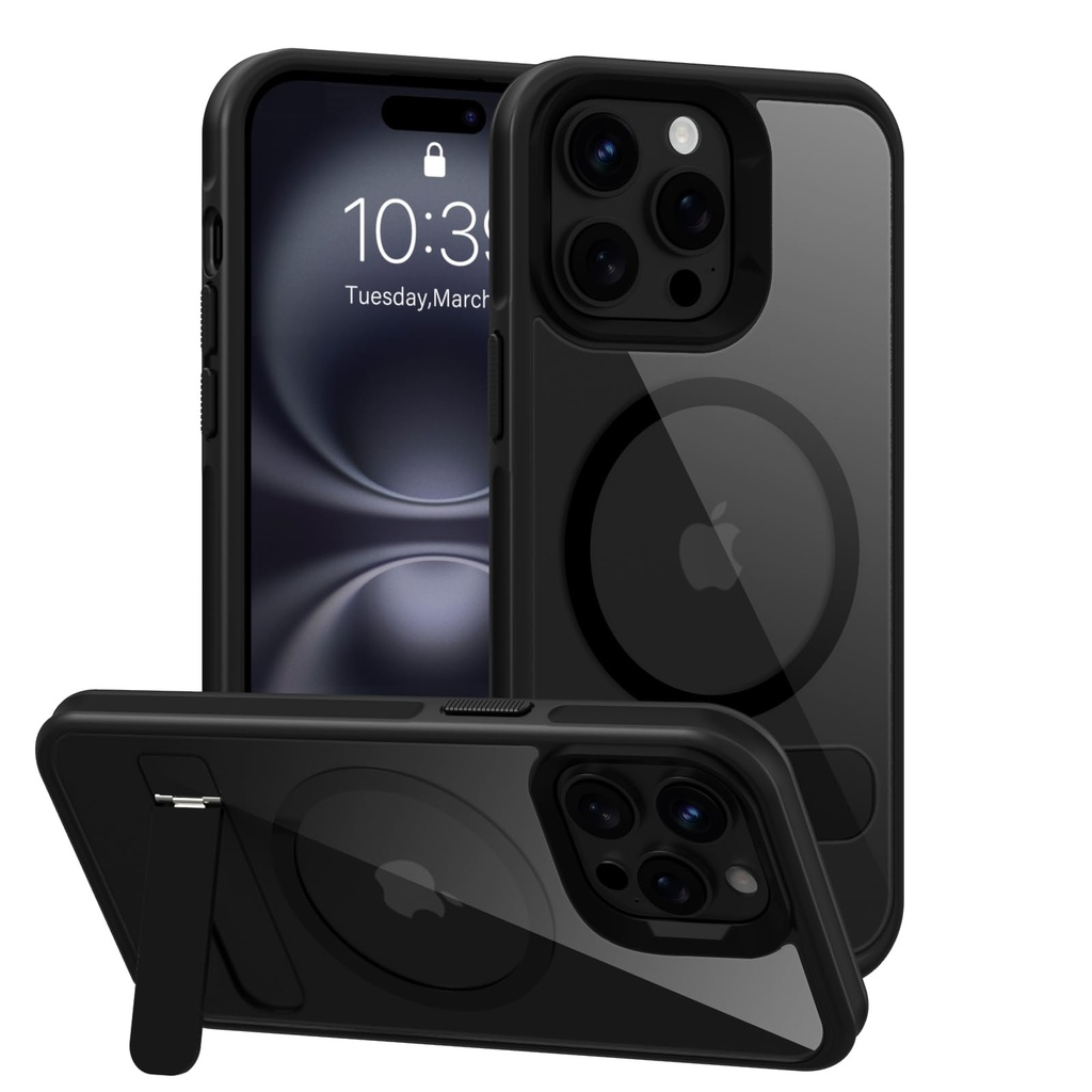 ZKTUYU Magnetic Case for iPhone 15 Pro 6.1 Inch, Full Body Bumper Shockproof Clear Back Cov