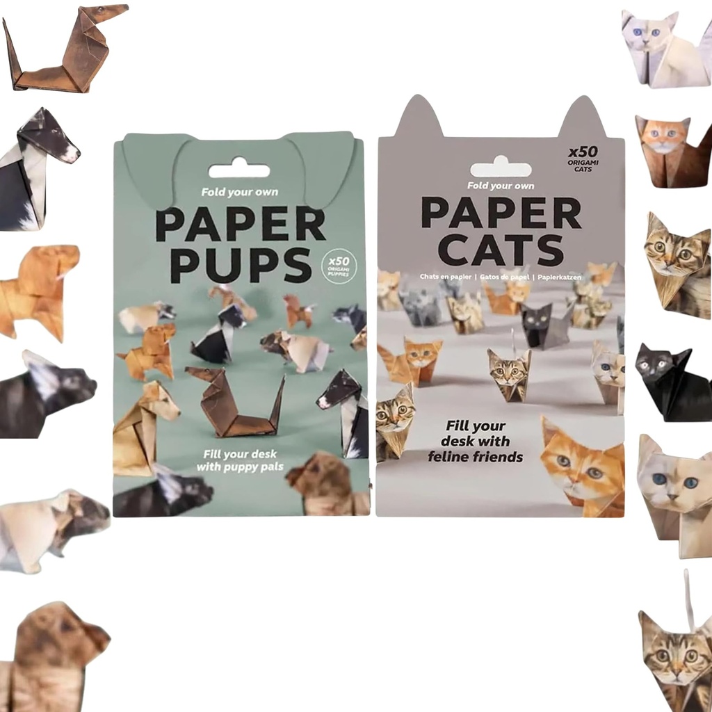 ChongYue 3D Origami Cats Kit DIY Paper Cats Origami Set with Step-by-Step Guide 